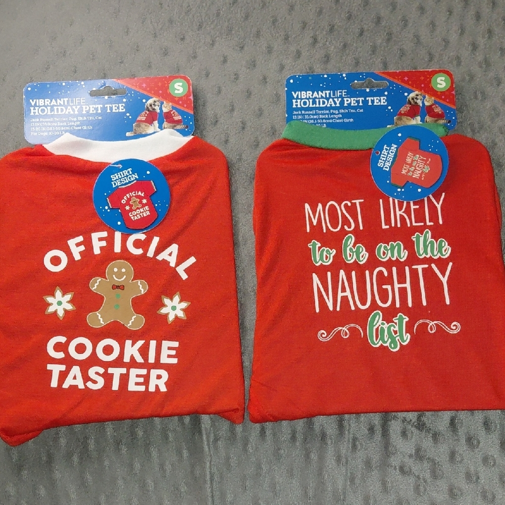 Vibrant Life Holiday Pet Tees - Red Size Small